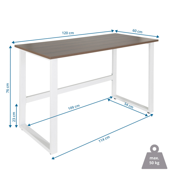 Письмовий стіл / Комп'ютерний стіл WORKSPACE LIGHT I 120 x 60 см, горіх / білий, hjh OFFICE