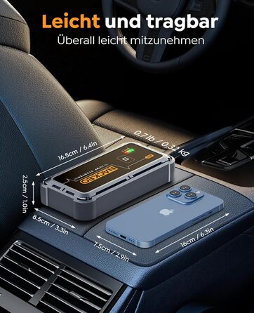Powerbank для авто 12V Starthilfe 5000A: Зарядний пристрій для автомобіля, SUV, мотоцикла, газонокосарки з LED-ліхтарем