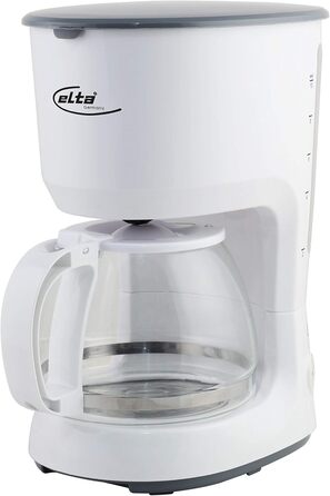 Кавоварка Elta Classic Line KM-750.16, 750 Вт, 12 чашок, скляний глечик, постійний фільтр, антикрапельна система, біла