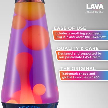 Класична лавова лампа Lava The Original Lamp Warped Rainbow (36.8 см) — жовтий віск та синя рідина, декоративний світильник Liquid Motion