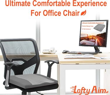 Автомобільна подушка Lofty Aim з Memory Foam для водія: підтримка спини, зняття болю при ішіасі, дихаючий чохол з PU-шкіри (сірий)