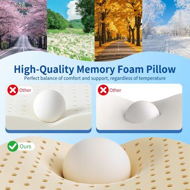 Подушка ортопедична для сну з Memory Foam NackenKissen, 62x39x11/13 см, біла. Для бічних положень, знімний чохол.