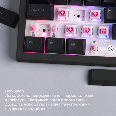 Дротова механічна клавіатура Ajazz AK690 Peach Mist Switch (AK690-PM-W)