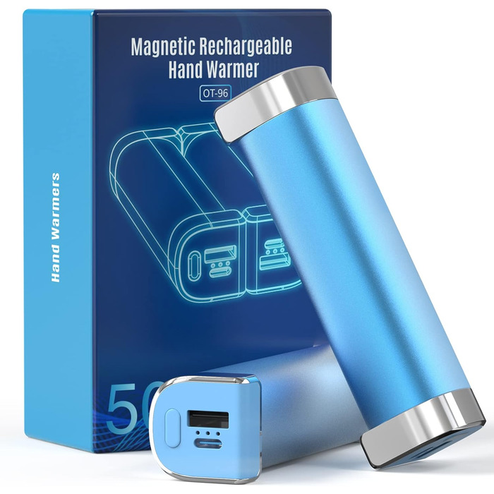 Електричні грілки для рук 5000mAh (2 шт.) - багаторазові, для дітей та дорослих, для активного відпочинку, зимовий подарунок, блакитні