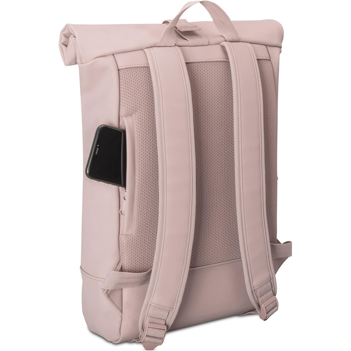 Міський рюкзак Johnny Urban Harvey Medium Rolltop, водостійкий, з відділенням для ноутбука 15L, рожевий, для жінок і чоловіків