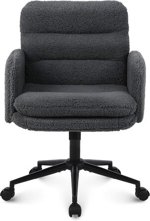 Крісло для столу Youhauchair з штучного хутра, регульована висота, ергономічне офісне крісло (темно-сірий, кашемір)