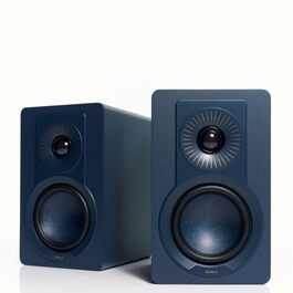 DALI KUPID Premium: Компактні поличні Hi-Fi колонки (пара) – карамельно-білі з блакитним акцентом, з кріпленням на стіну