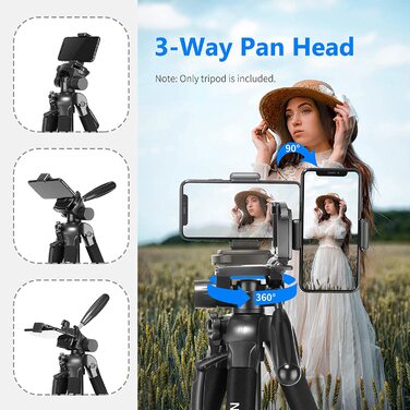 Neewer портативний штатив 177 см з алюмінію з 3D головкою для DSLR камер, чорний