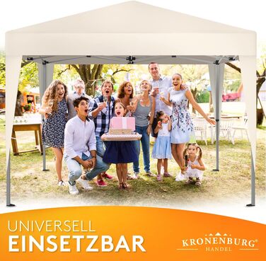 Павільйон Kronenburg 2x2м бежевий водонепроникний з UV захистом 50+ без бокових стінок