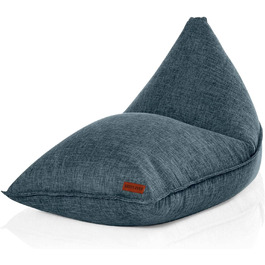 Сидіння-мішок Green Bean Трикутний 150x100x100 см, 220 л, блакитний, м'який, наповнювач EPS, знімний чохол, для дому, підлоги, XXL