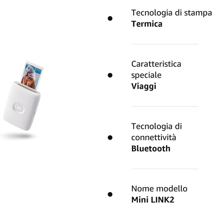 Друк фото з телефону INSTAX Mini LINK 2, Компактний принтер, Білий, Clay White