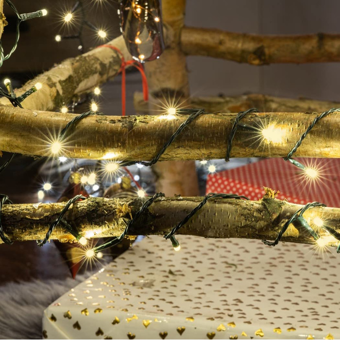 Гірлянда hellum LED для вулиці з таймером, 19,9 м, 200 теплих білих LED, електрична з зеленим кабелем, для ялинки