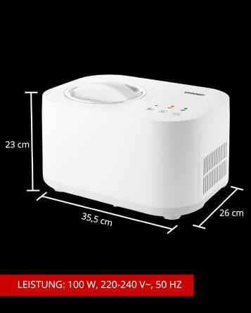 Морожениця UNOLD 48820 Snow з компресором, 100 Вт, знімний контейнер для морозива, для веганського, безлактозного та дієтичного морозива