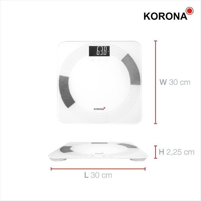 Діагностичні ваги Korona DEBBY 73510 з аналізом жиру, води, м’язової маси, BMI, до 180 кг