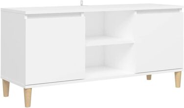 vidaXL ТВ-тумба з масивними ніжками, комод, білий, 103,5x35x50 см