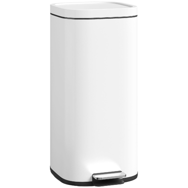 Сміттєвий кошик для кухні на 30 л з педаллю та кришкою, функція плавного закриття та фіксації у відкритому положенні