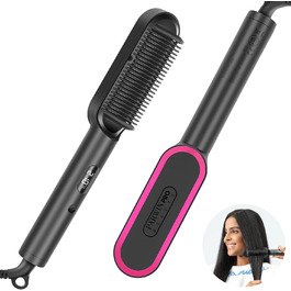 Іонна щітка-випрямляч для волосся PARWIN PRO BEAUTY, з LED-дисплеєм, захистом від опіків, швидким нагріванням за 20 секунд, 4 температурні режими, чорна