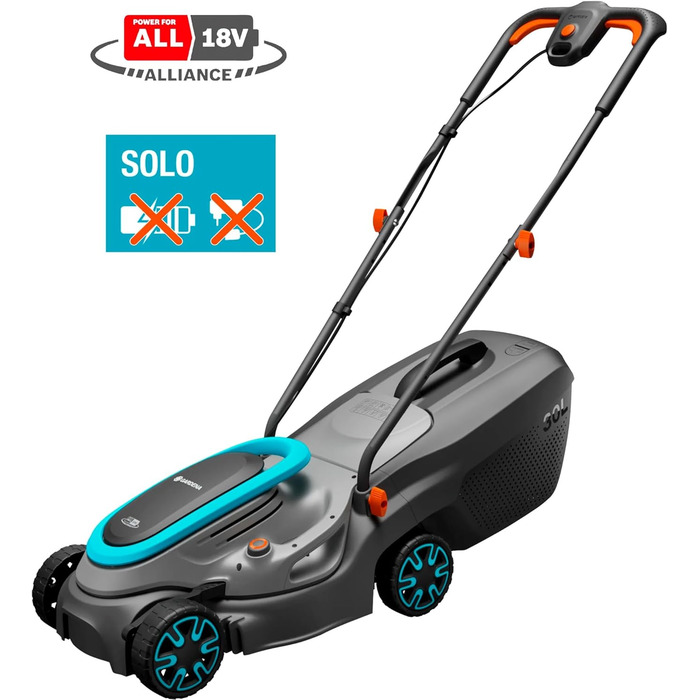 Акумуляторний газонокосарка Gardena PowerMax 37/36V P4A: готовий до використання набір, ширина зрізу 37 см, об'єм травоспіральника 45 л, регулювання висоти зрізу, двигун PowerPlus з Eco-режимом