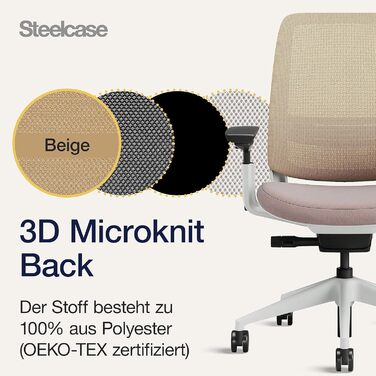 Офісний крісло Steelcase Series 2 з підтримкою спини LiveBack, 4D підлокітники, регульована підголовник, колір Трюфель, сучасний дизайн