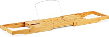 Підставка для ванни Relaxdays з бамбука, з тримачем для книги і келиха, 70x22 см, натуральний колір