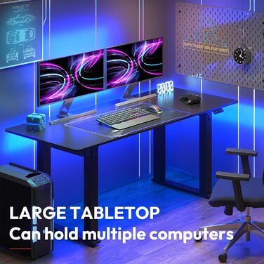 Регульований по висоті стіл Sanodesk 180x80 см з двома двигунами – ергономічний геймерський стіл для роботи стоячи/сидячи, тихий, міцний