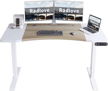 Електричний кутовий стіл Radlove, 150 см, з регулюванням висоти, 4 пам'яті, 2-х секційний, з дощечкою для з'єднання