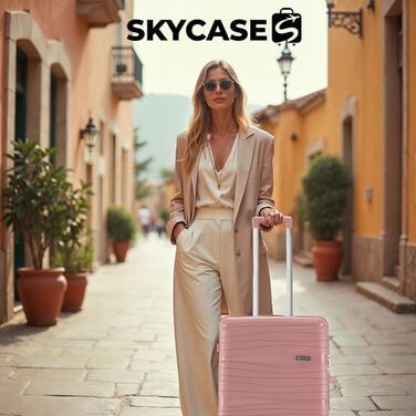 Валіза-кейc Travel One Hartschalen 32/60/98L рожева з кодовим замком та колесами 360°