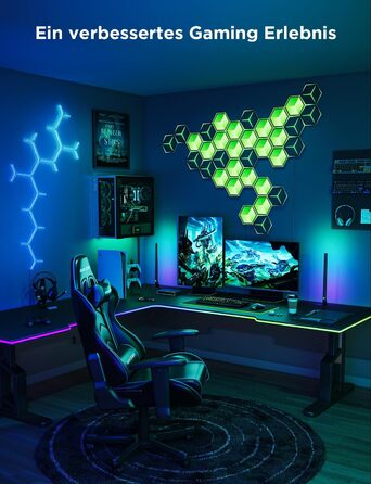 Світлодіодна 3D панель Govee Glide Hexagon Ultra, RGBIC, Wi-Fi, 10 панелей, 129 LED, сумісна з Alexa, для геймерської кімнати, декору стін