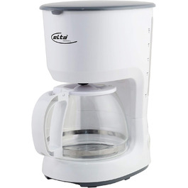 Кавоварка Elta Classic Line KM-750.16, 750 Вт, 12 чашок, скляний глечик, постійний фільтр, антикрапельна система, біла