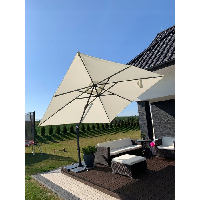 Парасолька садова з консоллю GardenLine, сіра, 250 x 260 см
