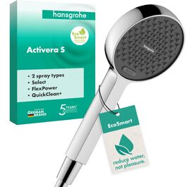 Душова лійка Hansgrohe Activera Select S EcoSmart (8 л/хв) з 2 режимами струменя, антивапняним покриттям, хром, 28033000