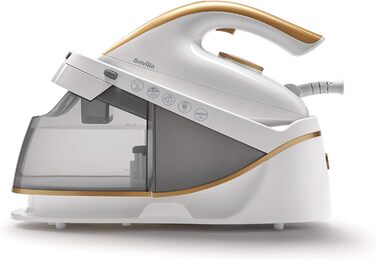 Парова праска Breville VIN410X PRESSXPRESS 2400 Вт з бойлером, багатонапрямною керамічною підошвою, паровим ударом 230 г, вертикальним паром 100 г/хв, тиск 5 бар, біла