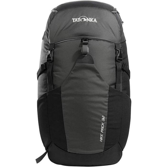Рюкзак для походів Tatonka Hike Pack 32 л з вентиляцією спини та дощовиком, легкий і зручний туристичний рюкзак, чорний/сірий