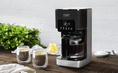 Кавоварка CASO Coffee Taste and Style з постійним фільтром, 1,5 л, оптимальна температура заварювання 92-96°C, крапельний стоп, покращена система заварювання, нержавіюча сталь, на 12 чашок