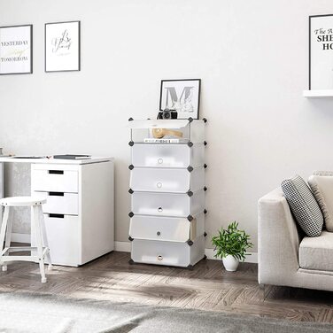 SONGMICS модульний стелаж для взуття з пластику та металу, 12 секцій, 83 x 31 x 105 см, чорний, органайзер для зберігання взуття, шафа для одягу