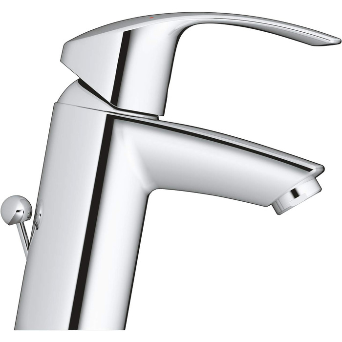 Змішувач для ванної кімнати Grohe Eurosmart, водозберігаючий, хром, з витяжною системою, 15 см, проста установка