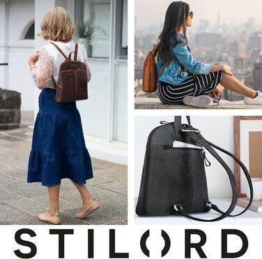 STILORD Olivia жіночий міський рюкзак з натуральної шкіри, компактний daypack для прогулянок, планшетів 9,7