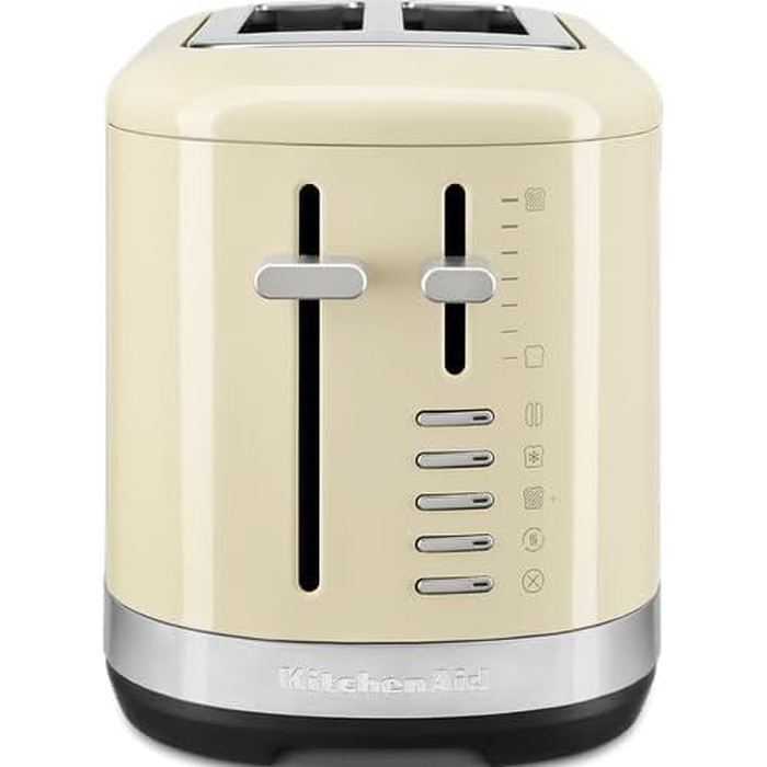 Тостер KitchenAid для 2 скибок, кремовий: ретро дизайн, 7 функцій, нержавіюча сталь