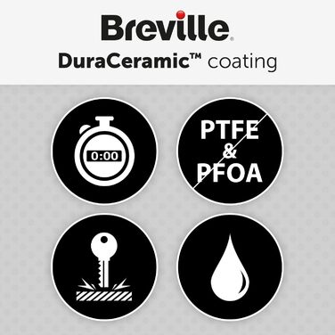 Вафельниця Breville DuraCeramic з антипригарним покриттям, легке очищення, глибокі знімні пластини, сірий/сріблястий [VST072X]