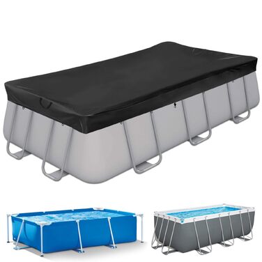 Покривало для круглого басейна Poolabdeckung 420D Ø310 см для басейнів Ø260-305 см, водонепроникний захисний тент із затяжним шнуром