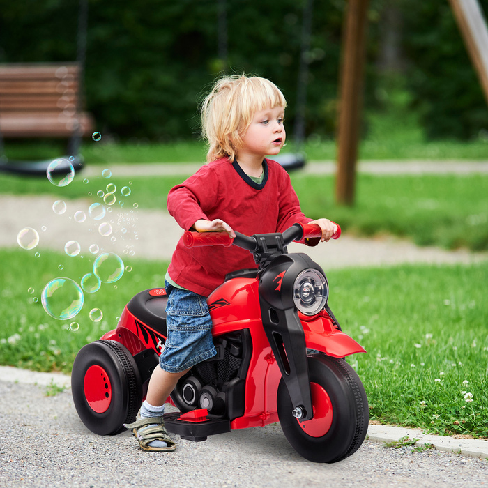 Електромотоцикл Kinder, 6V - дитячий мотоцикл з музикою та звуками бульбашок, швидкість 2,5-3 км/год, для дітей 2-5 років