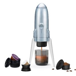 Кавомашина еспресо 3-в-1 портативна електрична 19 бар для кави меленої та NESPRESSO/Dolce Gusto, Space Grey
