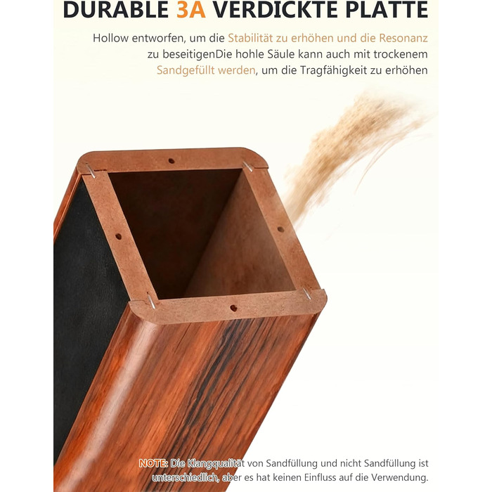 Стійки під колонки Holz Braun Schwarz, 70 см – Преміум стійкі для дому та студії з прихованою проводкою