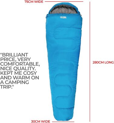 Двосезонний спальний мішок Highlander Sleepline 250 Mummy для кемпінгу та туризму, блакитний