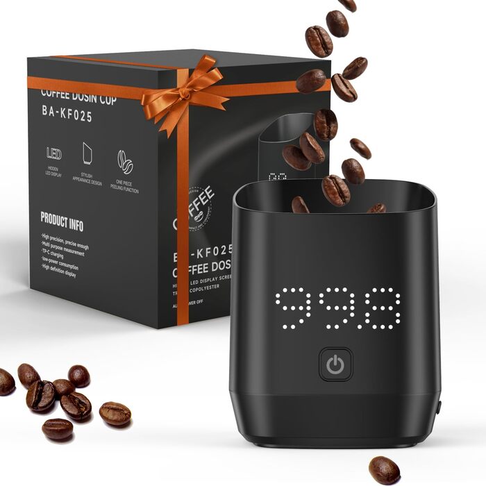 Ваги для кави цифровi Kaffee Waage для еспресо та пуровер, з таймером, аксесуар для бариста, мінімалістичний дизайн (чорні)