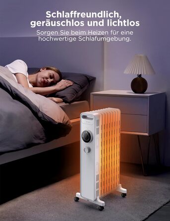 Масляний радіатор Midea NY2009-22M 2000Вт, 9 секцій, енергозберігаючий, безшумний, з термостатом, 3 режими нагріву, захист від перегріву і перекидання, ECO-режим, швидкий обігрів, портативний, білий, риб'ячий хребет