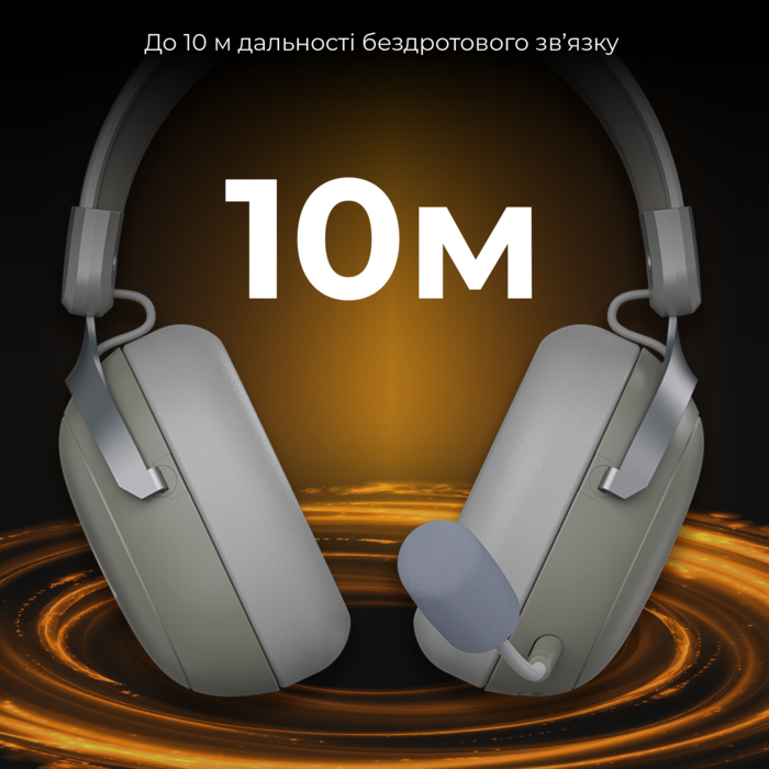 Бездротова ігрова гарнітура Ajazz AHM08 MAX Gray White (AHM08-MAX-GW)