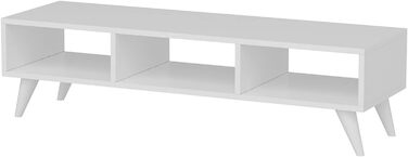 ТВ-тумба en.casa Aaskov з 3 полицями, комод під телевізор, 35x120x35 см, білий
