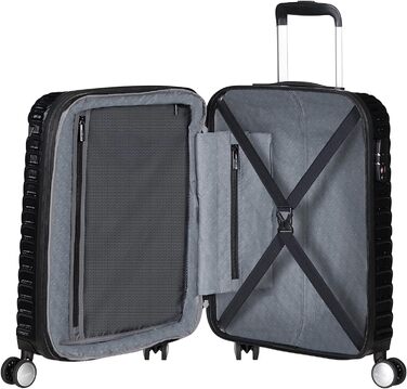 Дорожня валіза American Tourister Mickey Clouds, розмір S, розширювана, 55 см, 38/45 л, чорна з принтом Міккі Мауса, ручна поклажа, на колесах