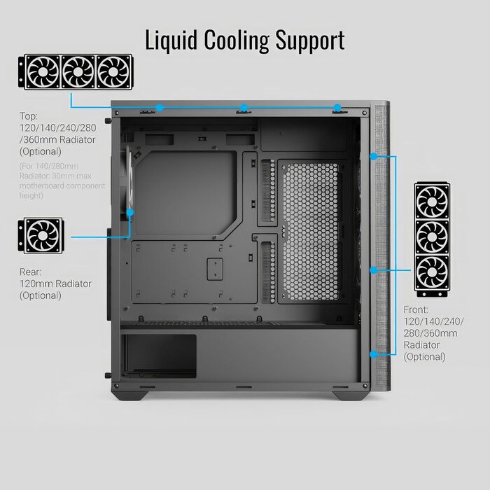 Корпус для ПК AeroCool GEH Midi D501A-G-BK-V2, чорний/дерево, ATX